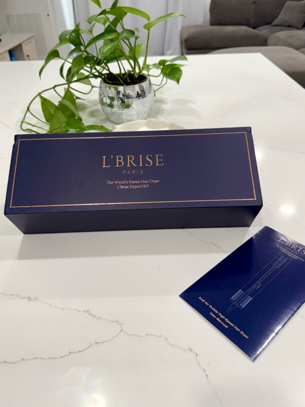 L'BRISE HyperDRY Hair Dryer, Luxury Aluminum/Ritz Blue, World’s Fastest Dryer